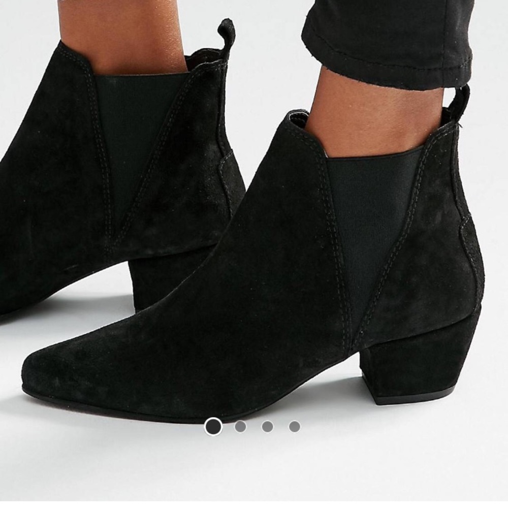 Warehouse Suede Low Heeled Chelsea Boot NIB